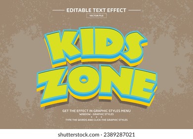 Plantilla de efecto de texto editable 3D para zona infantil