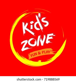 Kids Zone  Banner in Cartoon Style