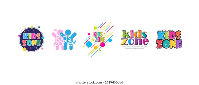 Kids Zone banner collection template design. Vector illustration