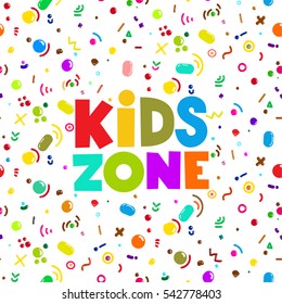 Kids Zone banner design. Children Playground. Vector illustration 