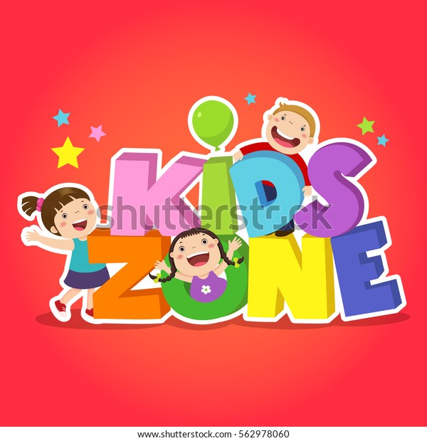 Kids Zone Banner Design Children Playground Stock Vector (Royalty Free ...