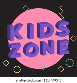 Kids zone cartoon. Children playground, game area. Zone playground vector