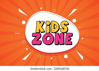 Kids zone cartoon style vector element