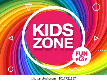 Kids Zone. Children Playground. Playground School. Fun And Play. Vector Illustration