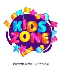 Kids Zone Colorful Game Playground Sign Stock Vector (Royalty Free ...