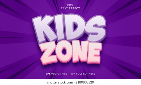 Kids Zone editable text effect font