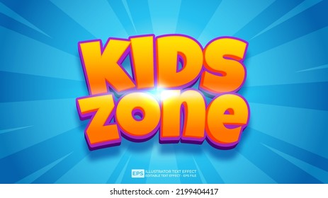 Kids Zone editable text effect font