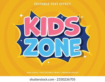 kids zone editable text effect template use for font style headline