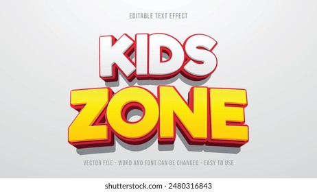 Kids zone editable text effect, editable text style