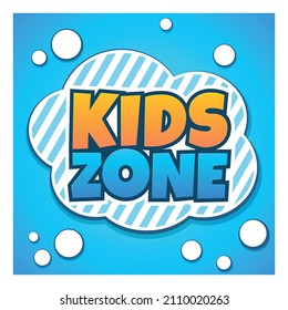 Kids Zone Label. Children Game Park Logo