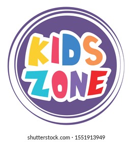kids zone lettering label icon vector illustration design