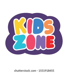 kids zone lettering label icon vector illustration design