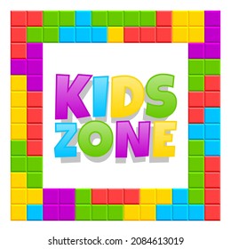 Logo de zona infantil. Signo de actividad de aprendizaje infantil