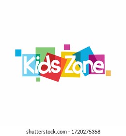 kids zone logo template. kids colorful banner