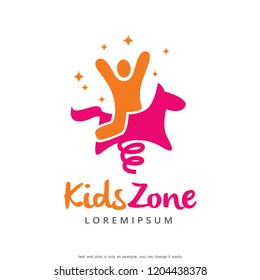 Kids Zone Logo Template Design Vector, Emblem, Concept Design, Creative Symbol, Icon