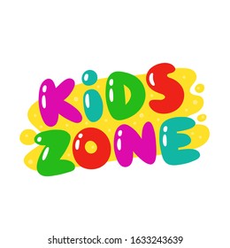 Kids zone logo. Vector cartoon illustration icon design. Isolated on white background. Kids zone logo, banner concept