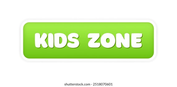 Kids zone message icon. Flat style. Vector icon.