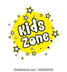 Kids Zone Sign On White Background