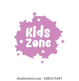 kids zone sign on white background