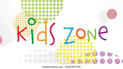 kids zone sign on white background