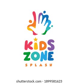 Kids Zone Splash Logo Children and Their Creativity Illustration Symbol