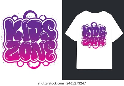 Kids zone typography slogan graffiti style t shirt design