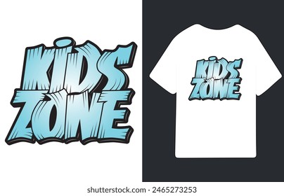 Kids zone typography slogan graffiti style t shirt design