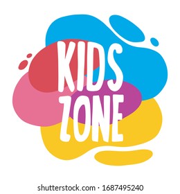 Kids Zone Vector Cartoon Colorful Lettering Stock Vector (Royalty Free ...