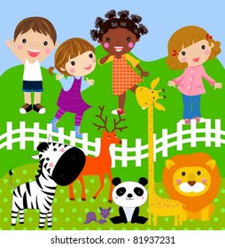  kids in the zoo