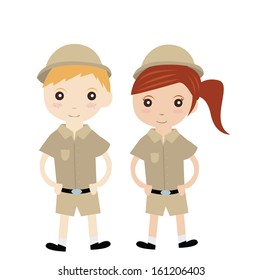 Kids In Zookeeper Costume