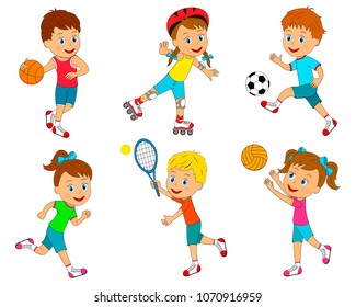 Illustration Kids Engaging Different Sports Activities Stock Vector ...