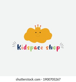 Diseño de logotipo plano de Kidshop. Vector de logotipo moderno