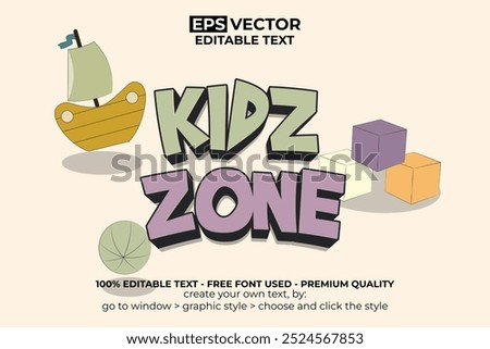 Kidz Zone Text Effect Pastel Style Theme.