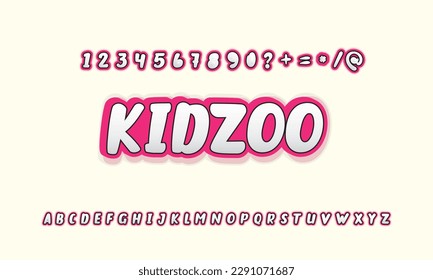 Kidzoo playful font. Vector bold font for headings