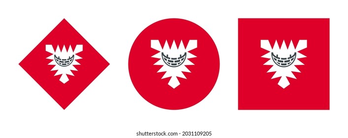 Kiel city flag icon set. isolated on white background
