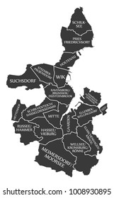 Kiel city map Germany DE labelled black illustration svg