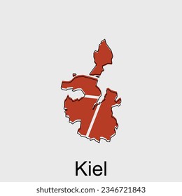Kiel City Map illustration. Simplified map of Germany Country vector design template svg