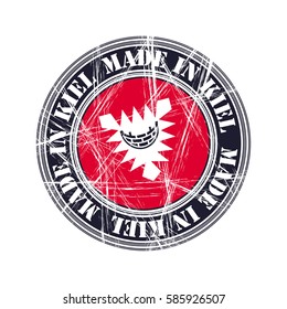 Kiel city vector grunge rubber stamp