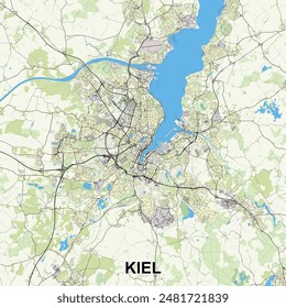 Kiel, Germany map poster art