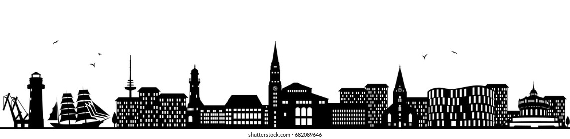 Kiel skyline black