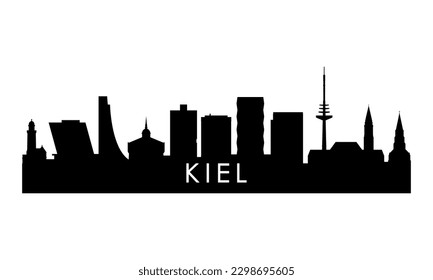 Kiel skyline silhouette. Black Kiel city design isolated on white background. 