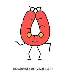 kielbasa meat character line icon vector. kielbasa meat character sign. isolated symbol illustration