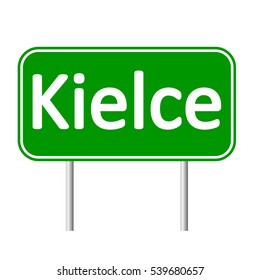 Kielce road sign isolated on white background.