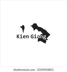 Kien Giang map and black lettering design on white background