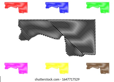 Kie-Ntem (Republik Äquatorialguinea, Provinzen Äquatorialguinea) Vektorillustration-Abbildung, Skizze Kie Ntem Provinzplan