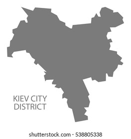 Kiev City District Ukraine Map grey