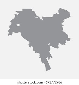 Kiev city map in gray on a white background