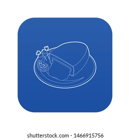 Kiev cutlet icon blue vector isolated on white background