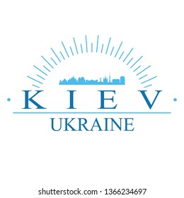 Kiev Ukraine. Banner Design. City Skyline. Silhouette Vector. Famous Monuments.