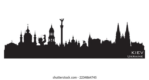 Kiev Ukraine city skyline Detailed vector silhouette